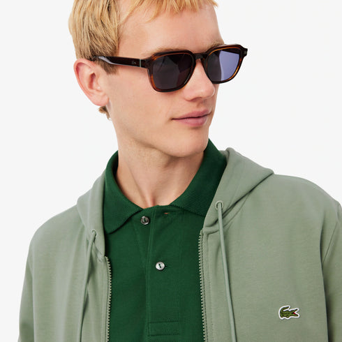 LACOSTE Classic Fit Zip-Up Fleece Sweatshirt Mens Apparel